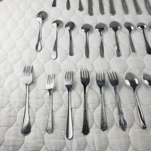 Lot of Silverware 40PCS Knife Spoon Fork Stainless Steel Kitchenware Many Brands - Picture 13 of 16